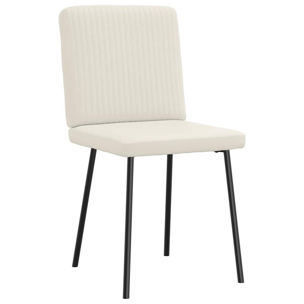 Cadeiras de jantar 6 pcs veludo cor creme