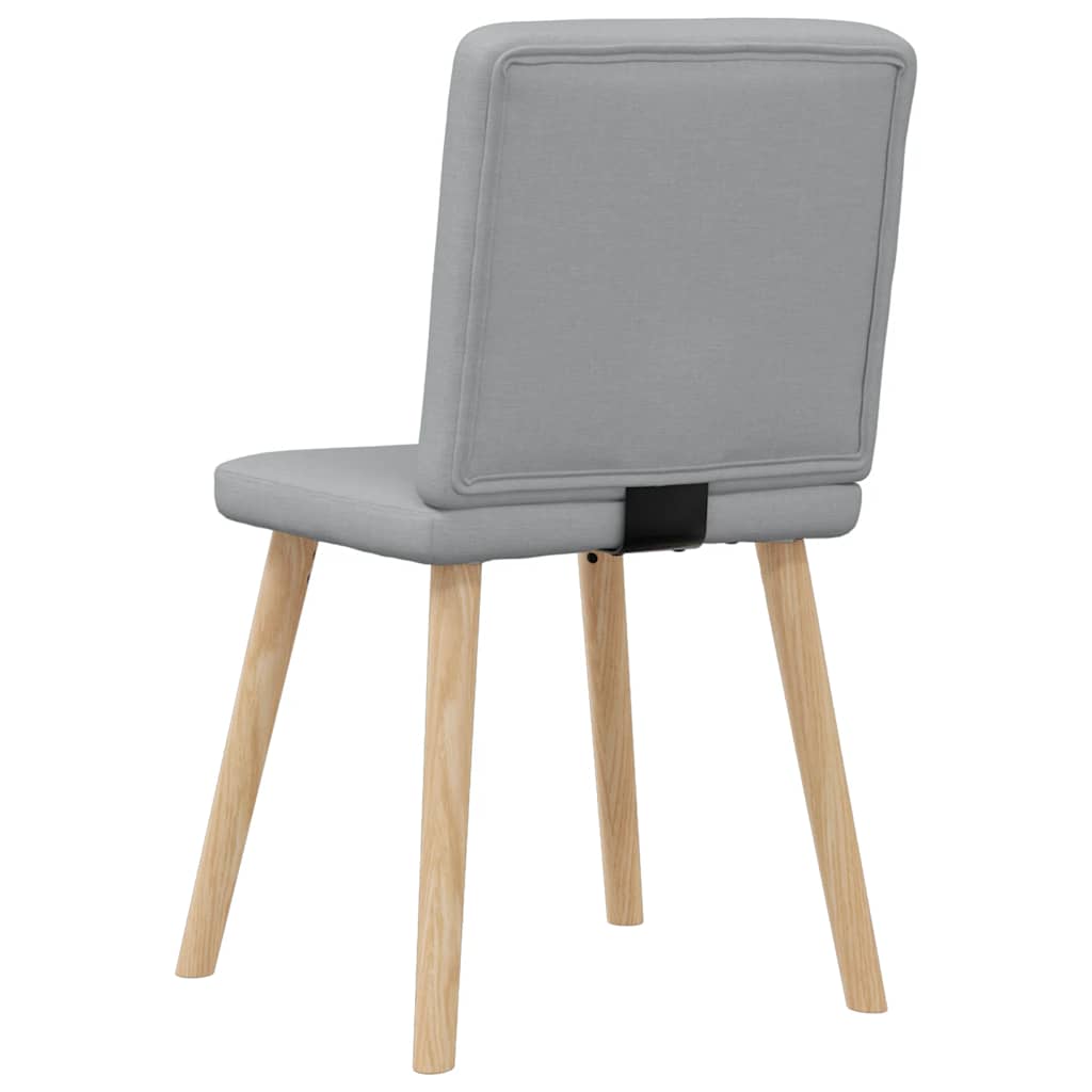 Cadeiras de jantar 6 pcs tecido cinzento-claro