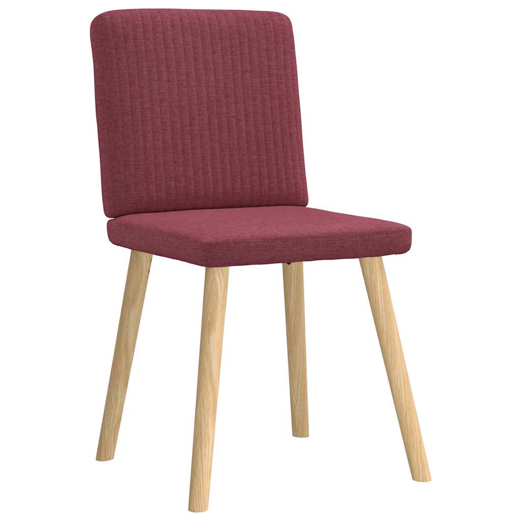 Cadeiras de jantar 6 pcs tecido vermelho-tinto