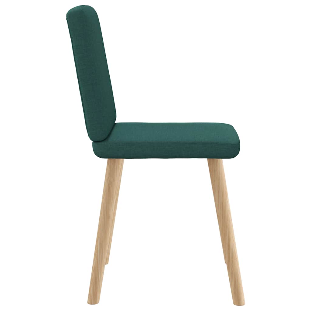 Cadeiras de jantar 6 pcs tecido verde-escuro