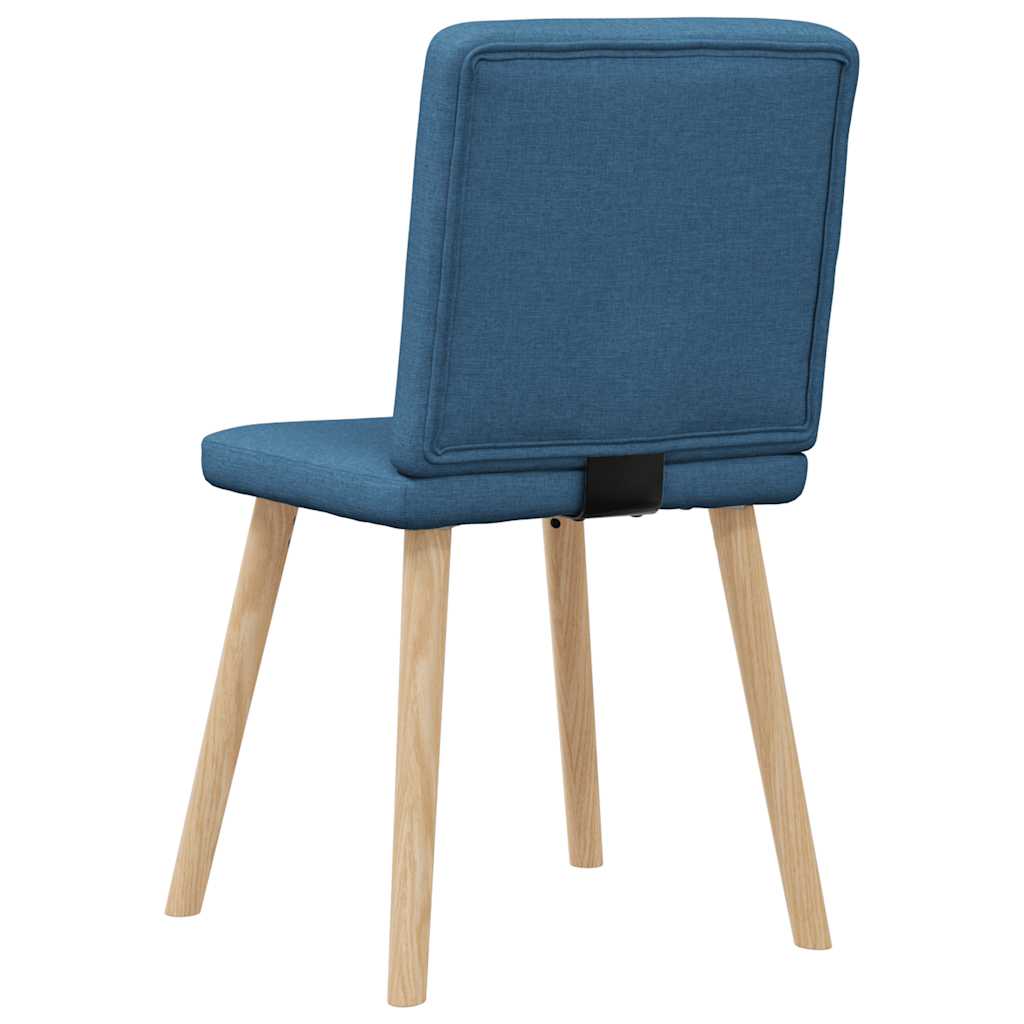 Cadeiras de jantar 6 pcs tecido azul