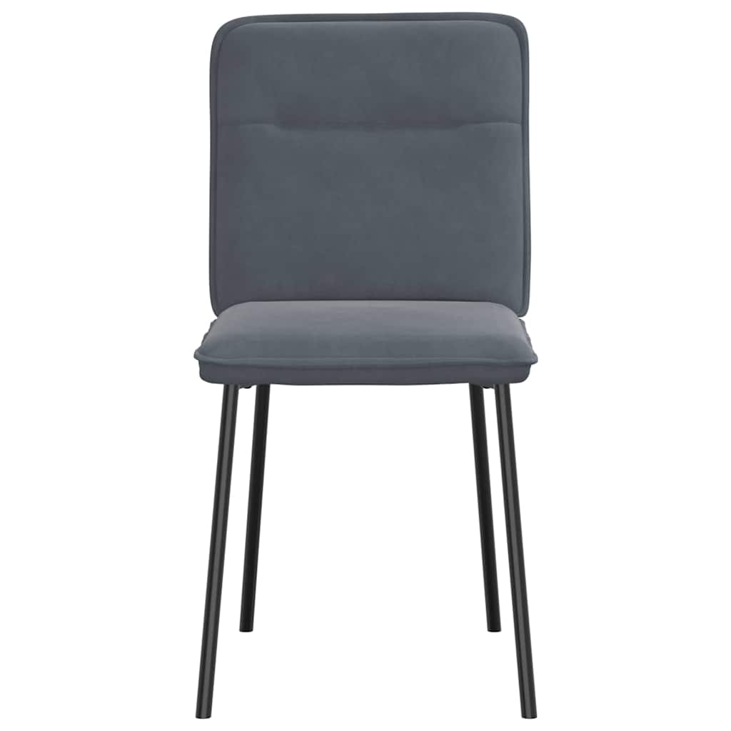 Cadeiras de jantar 6 pcs veludo cinzento-escuro