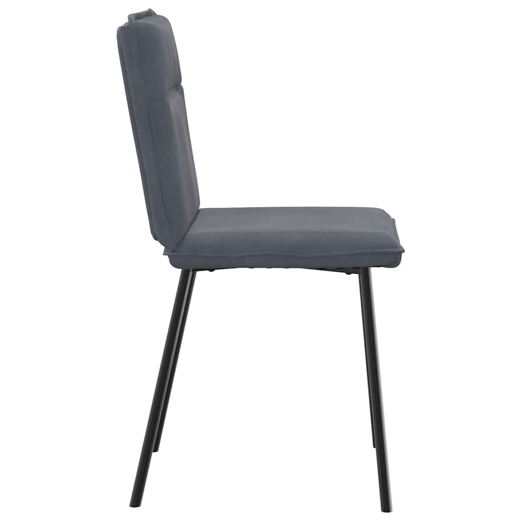 Cadeiras de jantar 6 pcs veludo cinzento-escuro