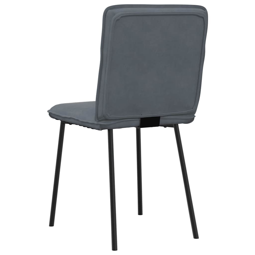 Cadeiras de jantar 6 pcs veludo cinzento-escuro