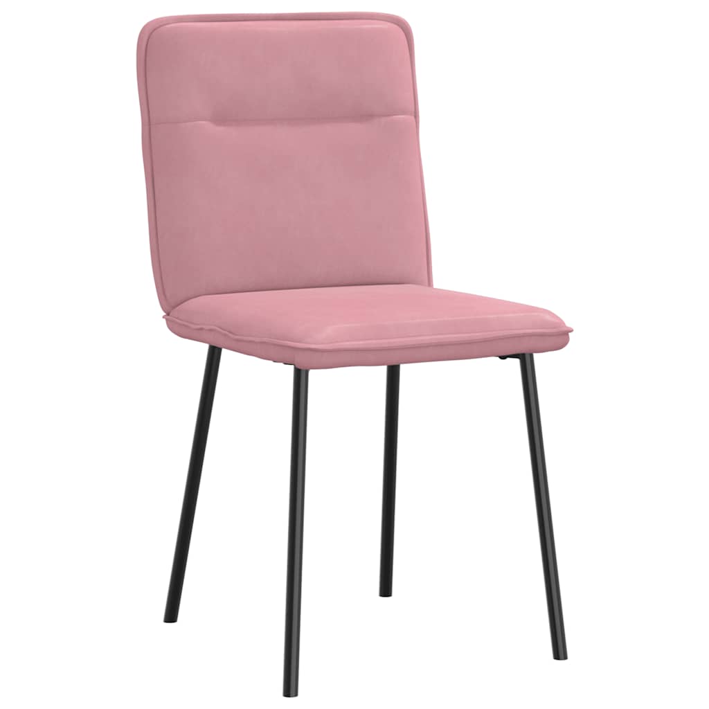 Cadeiras de jantar 6 pcs veludo rosa