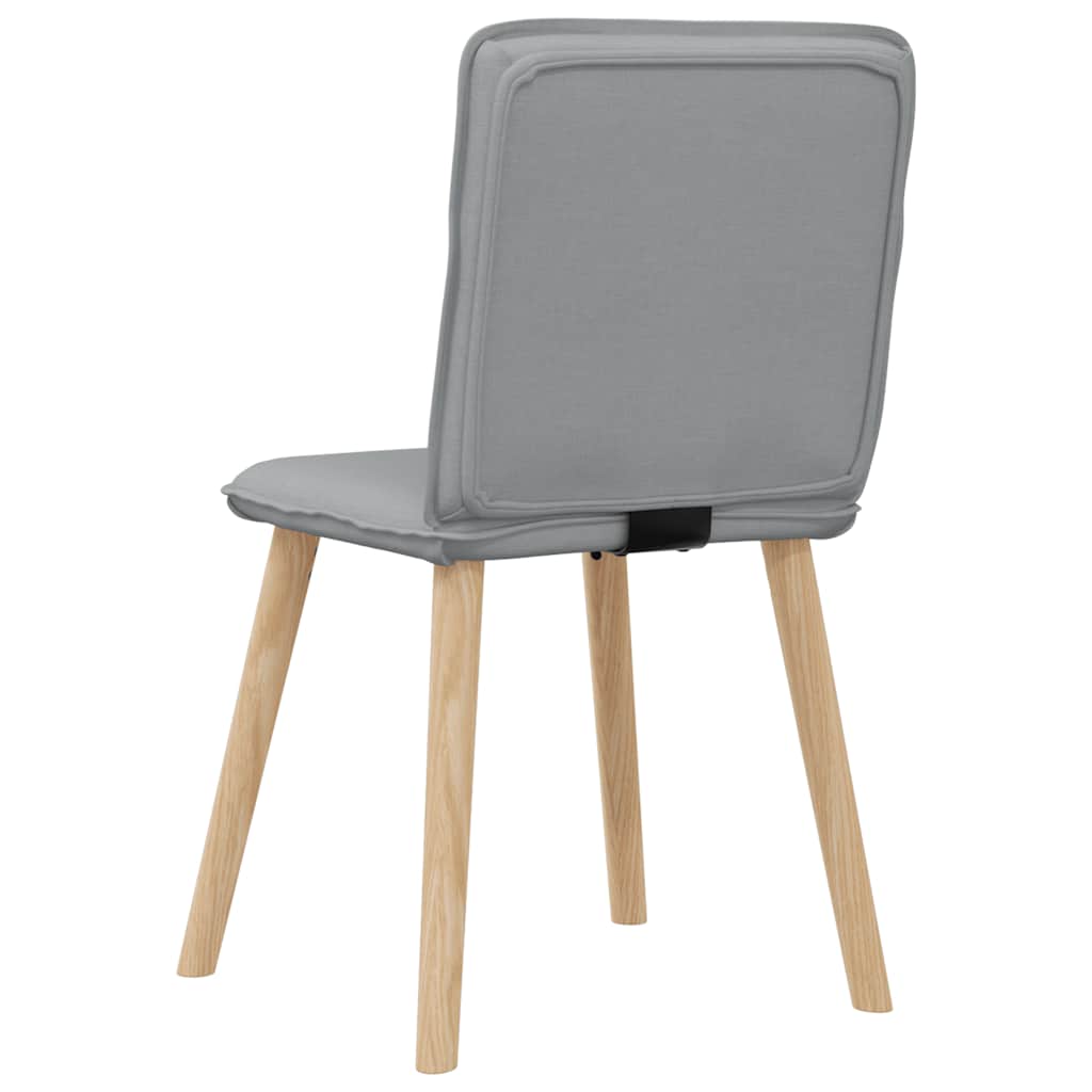 Cadeiras de jantar 6 pcs tecido cinzento-claro