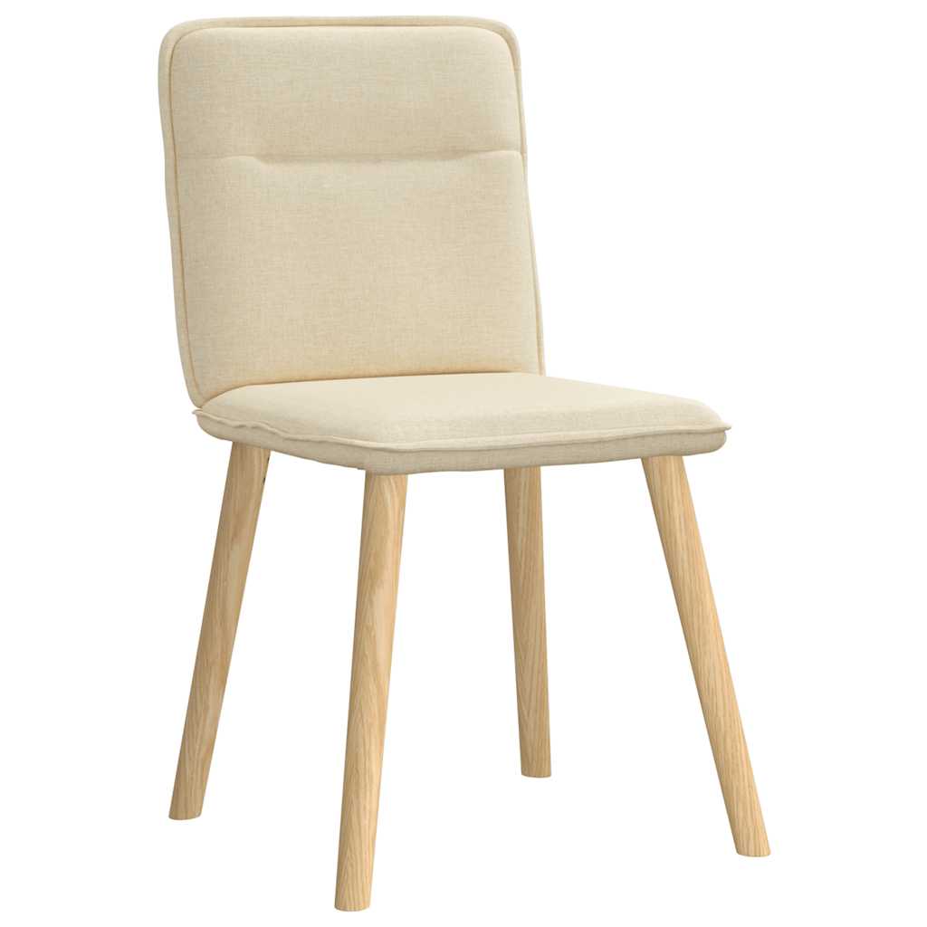 Cadeiras de jantar 6 pcs tecido cor creme