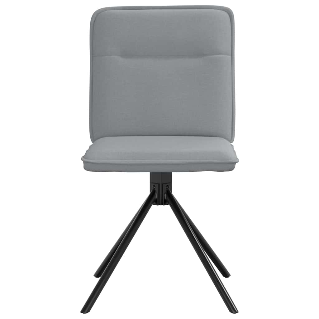 Cadeiras de jantar 6 pcs tecido cinzento-claro