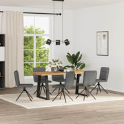 Cadeiras de jantar 6 pcs tecido cinzento-escuro