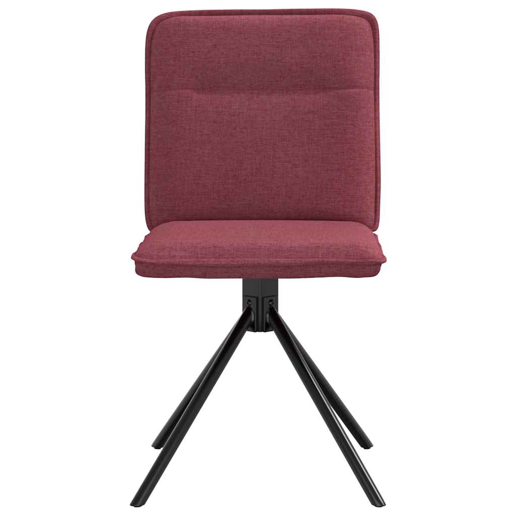 Cadeiras de jantar 6 pcs tecido vermelho-tinto