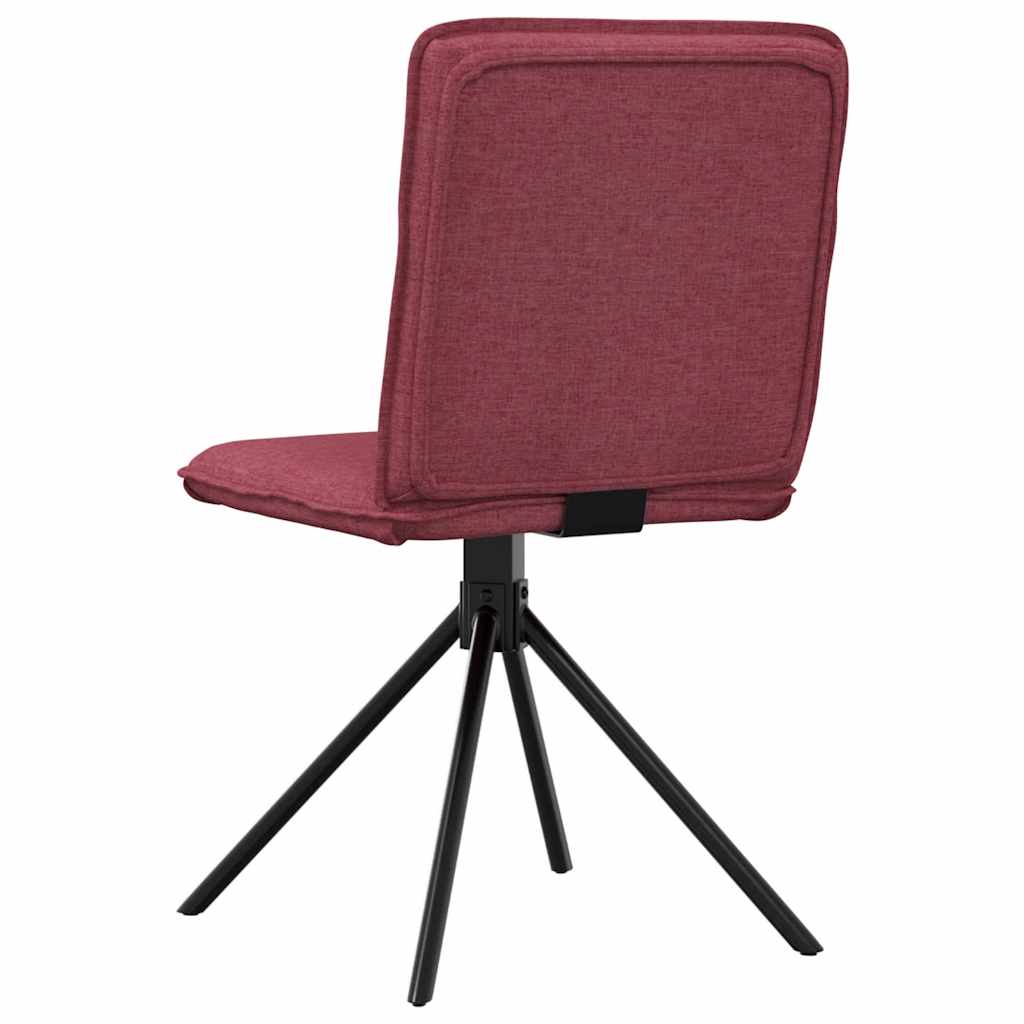 Cadeiras de jantar 6 pcs tecido vermelho-tinto