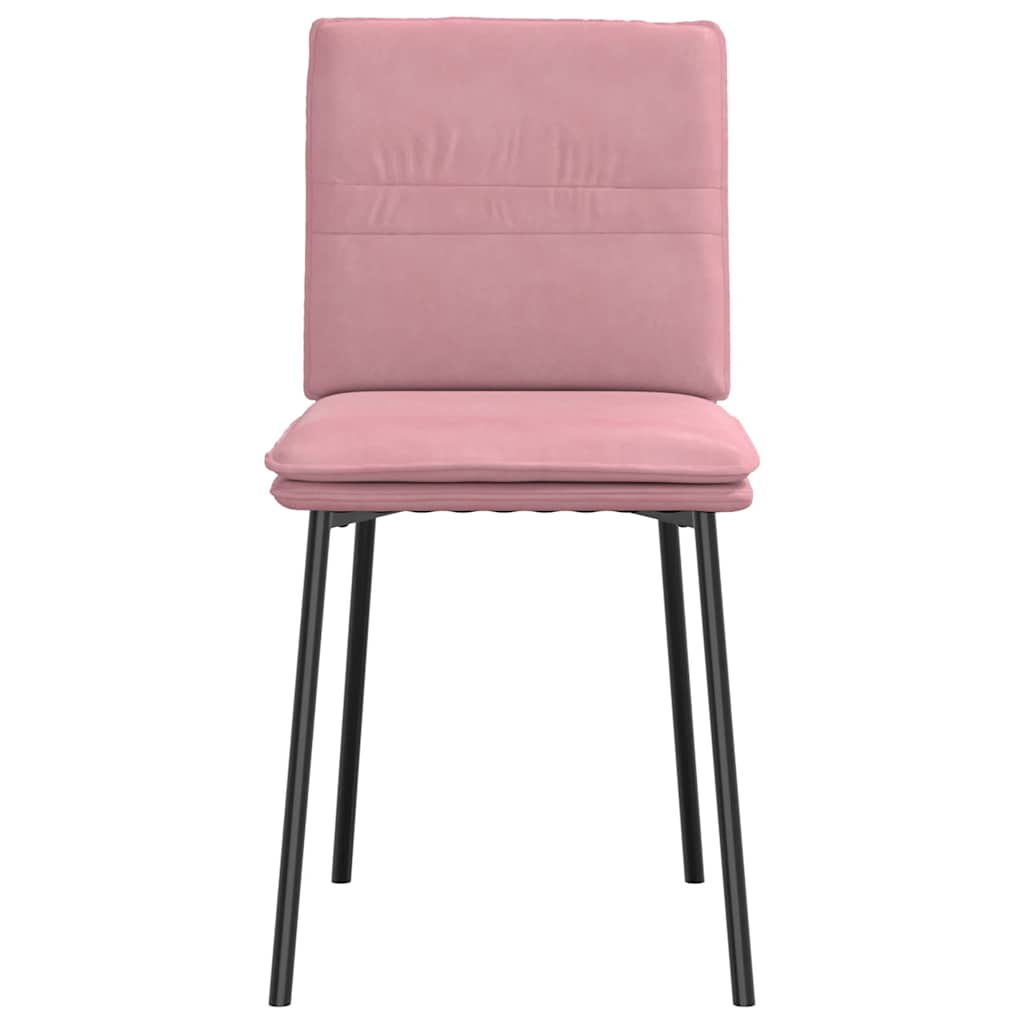 Cadeiras de jantar 6 pcs veludo rosa