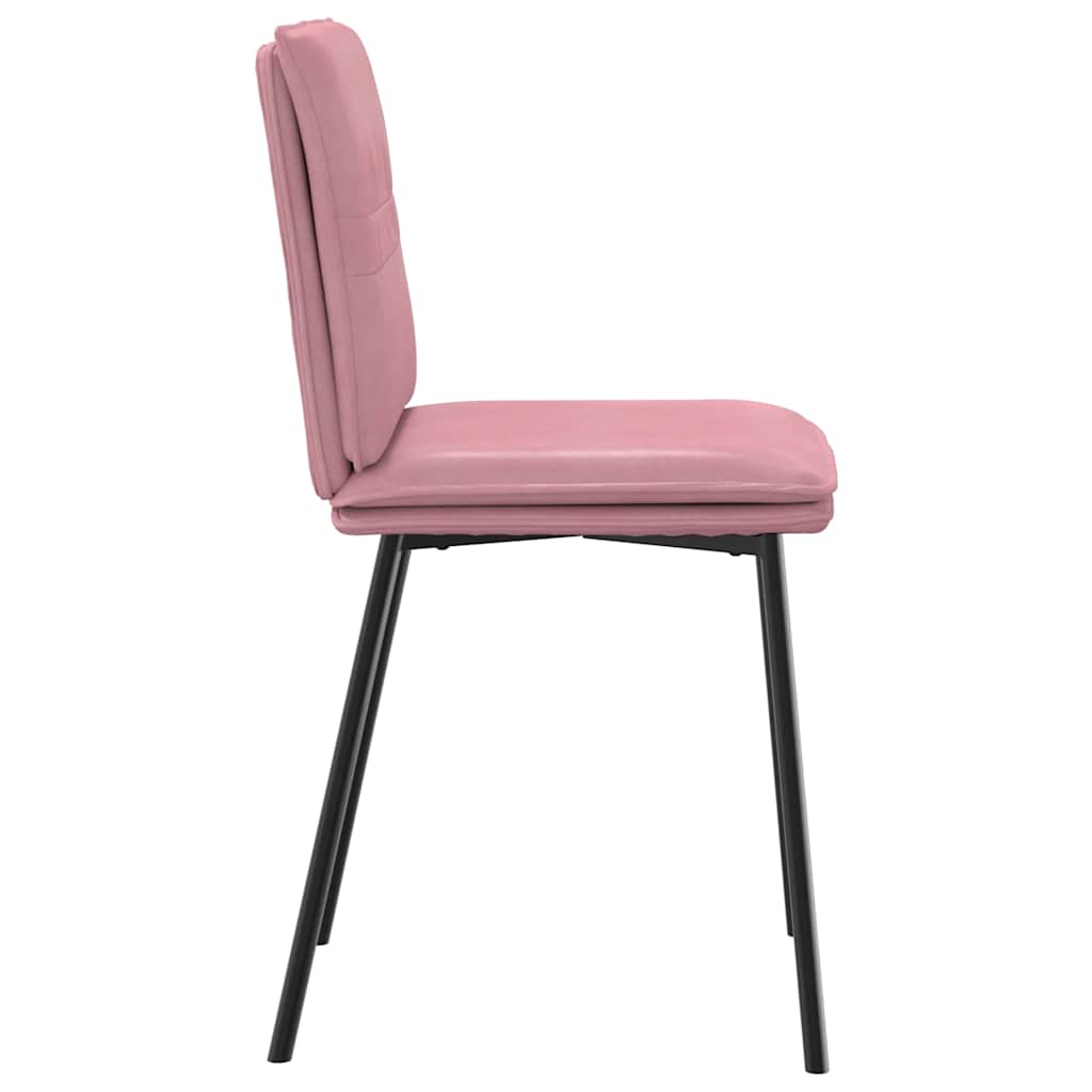 Cadeiras de jantar 6 pcs veludo rosa