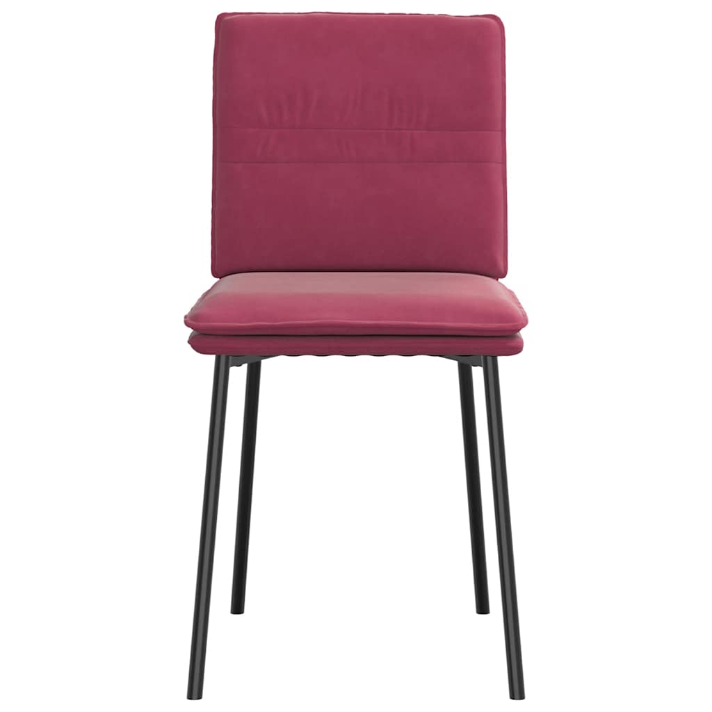 Cadeiras de jantar 6 pcs veludo vermelho tinto