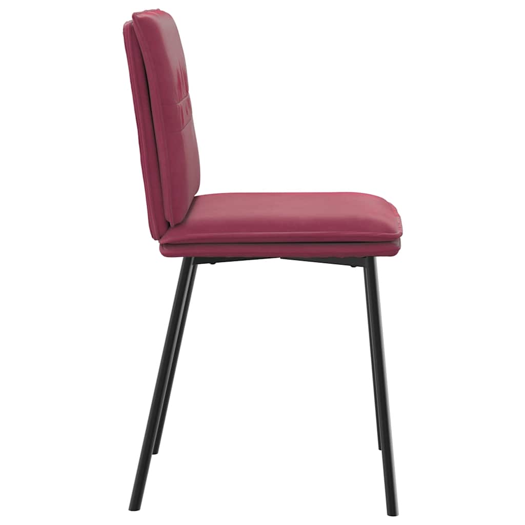 Cadeiras de jantar 6 pcs veludo vermelho tinto