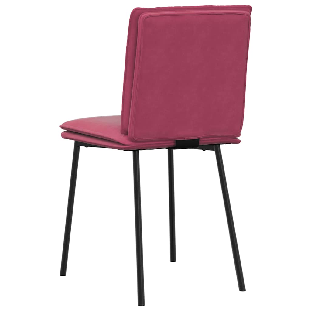 Cadeiras de jantar 6 pcs veludo vermelho tinto