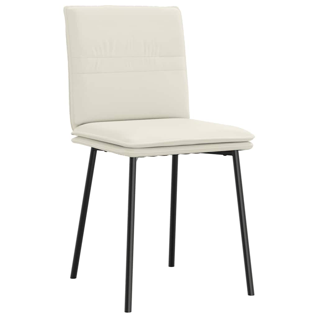Cadeiras de jantar 6 pcs veludo cor creme