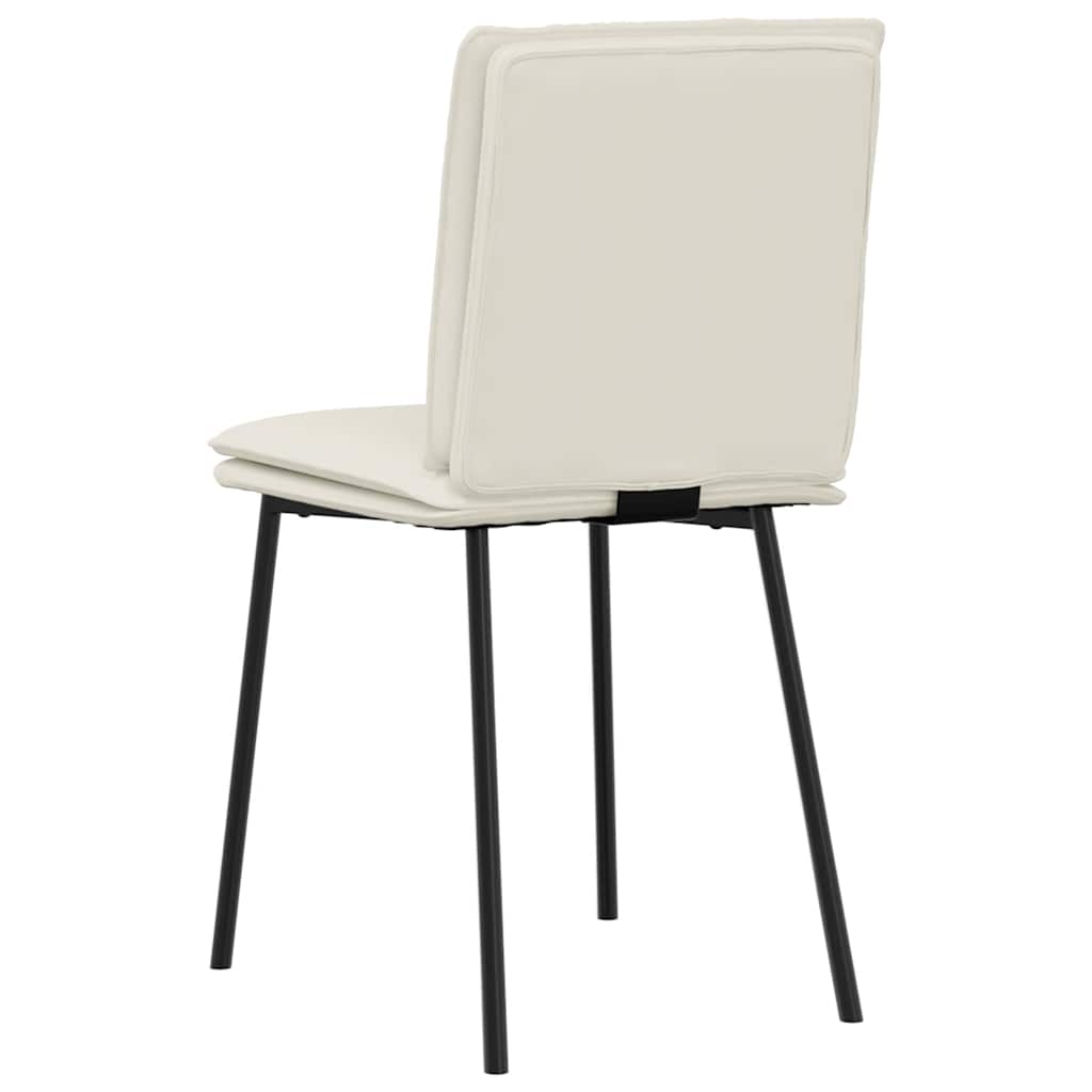 Cadeiras de jantar 6 pcs veludo cor creme