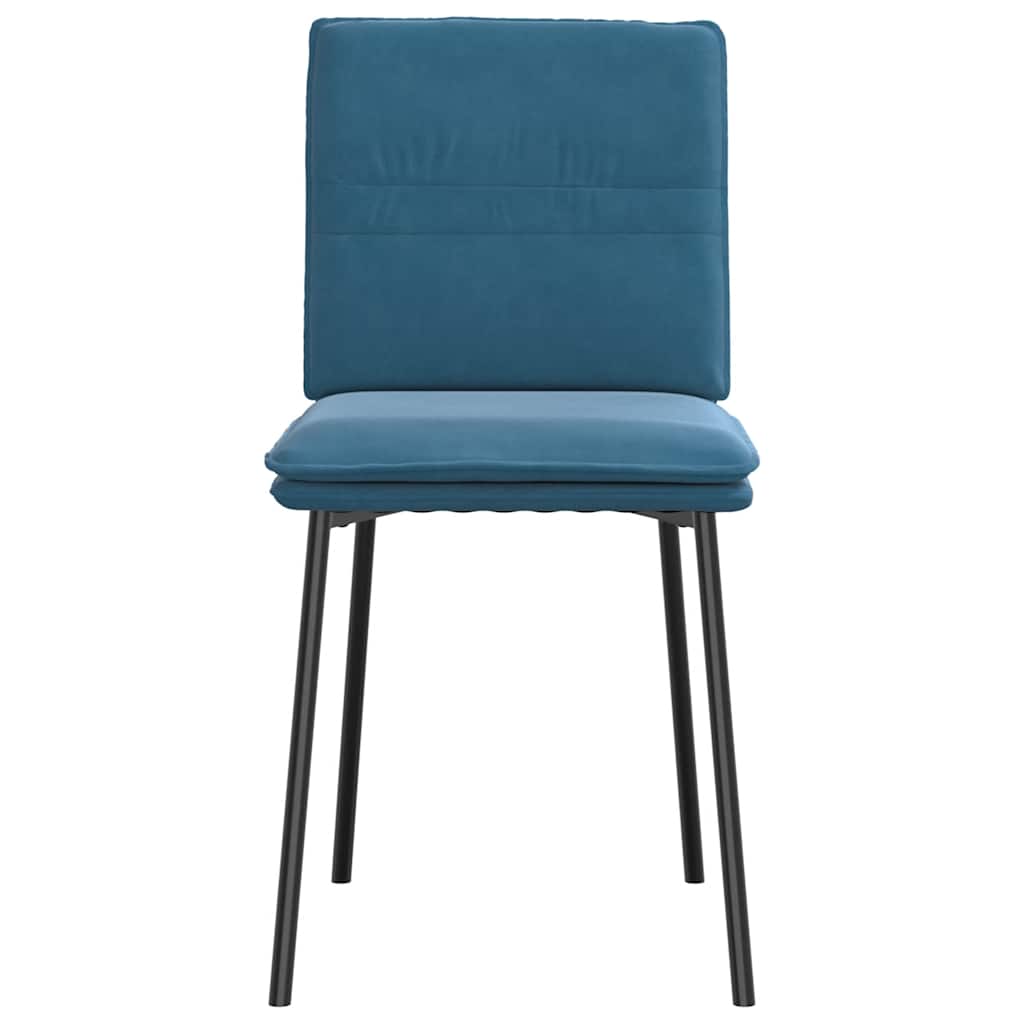 Cadeiras de jantar 6 pcs veludo azul