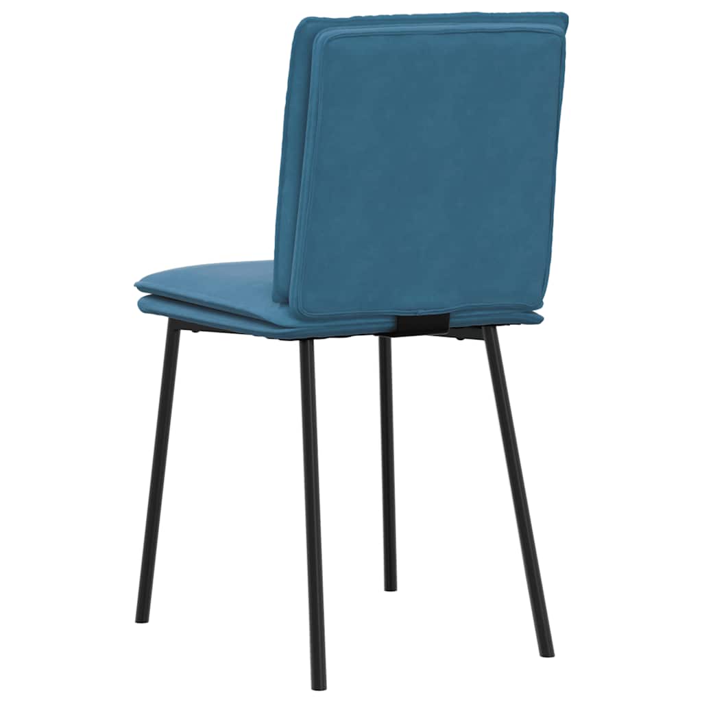 Cadeiras de jantar 6 pcs veludo azul