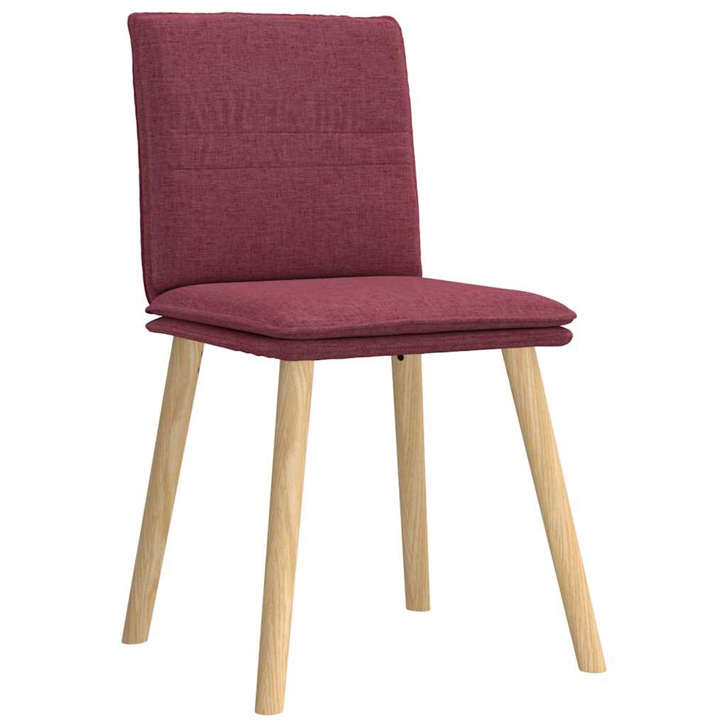 Cadeiras de jantar 6 pcs tecido vermelho-tinto