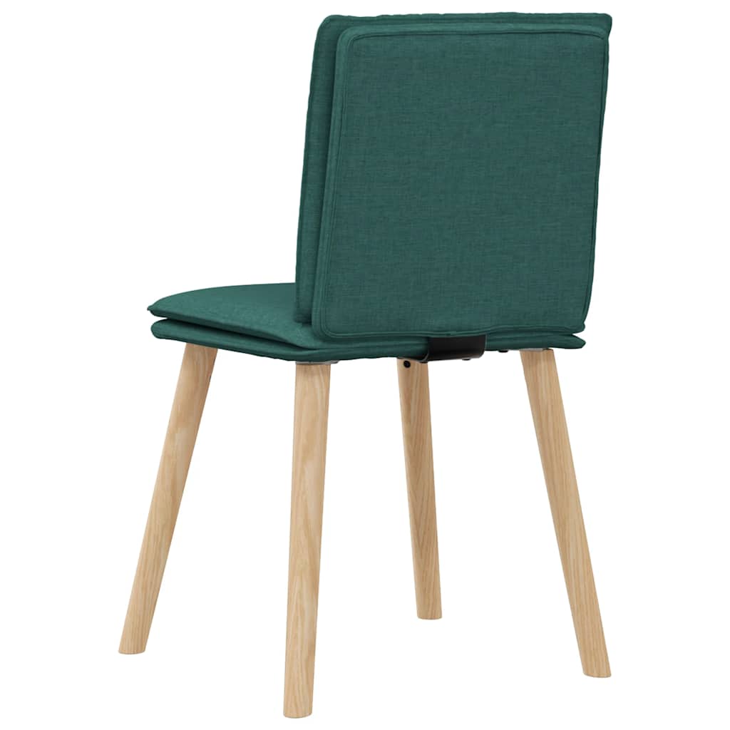 Cadeiras de jantar 6 pcs tecido verde-escuro