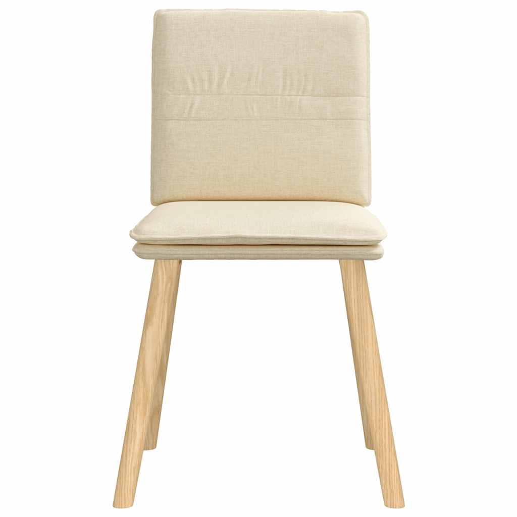 Cadeiras de jantar 6 pcs tecido cor creme