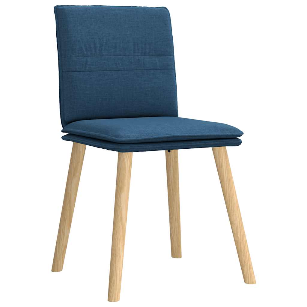 Cadeiras de jantar 6 pcs tecido azul