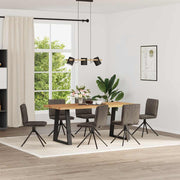 Cadeiras de jantar 6 pcs cinza escuro Faux Suede Couro