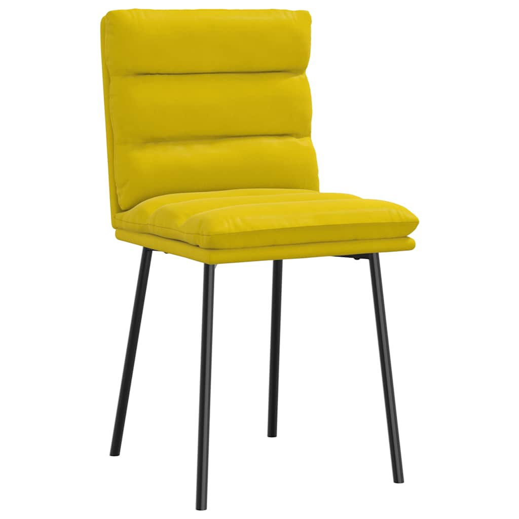 Cadeiras de jantar 6 pcs veludo amarelo