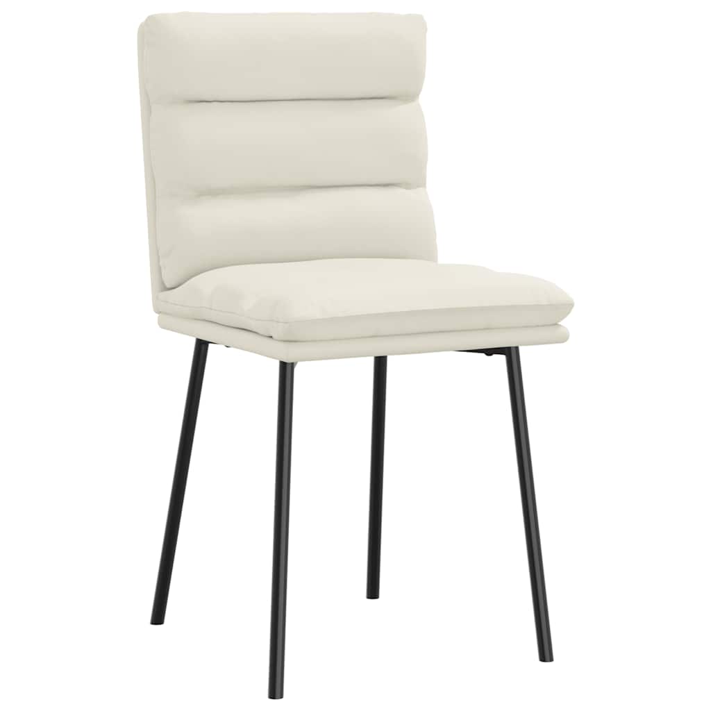 Cadeiras de jantar 6 pcs veludo cor creme