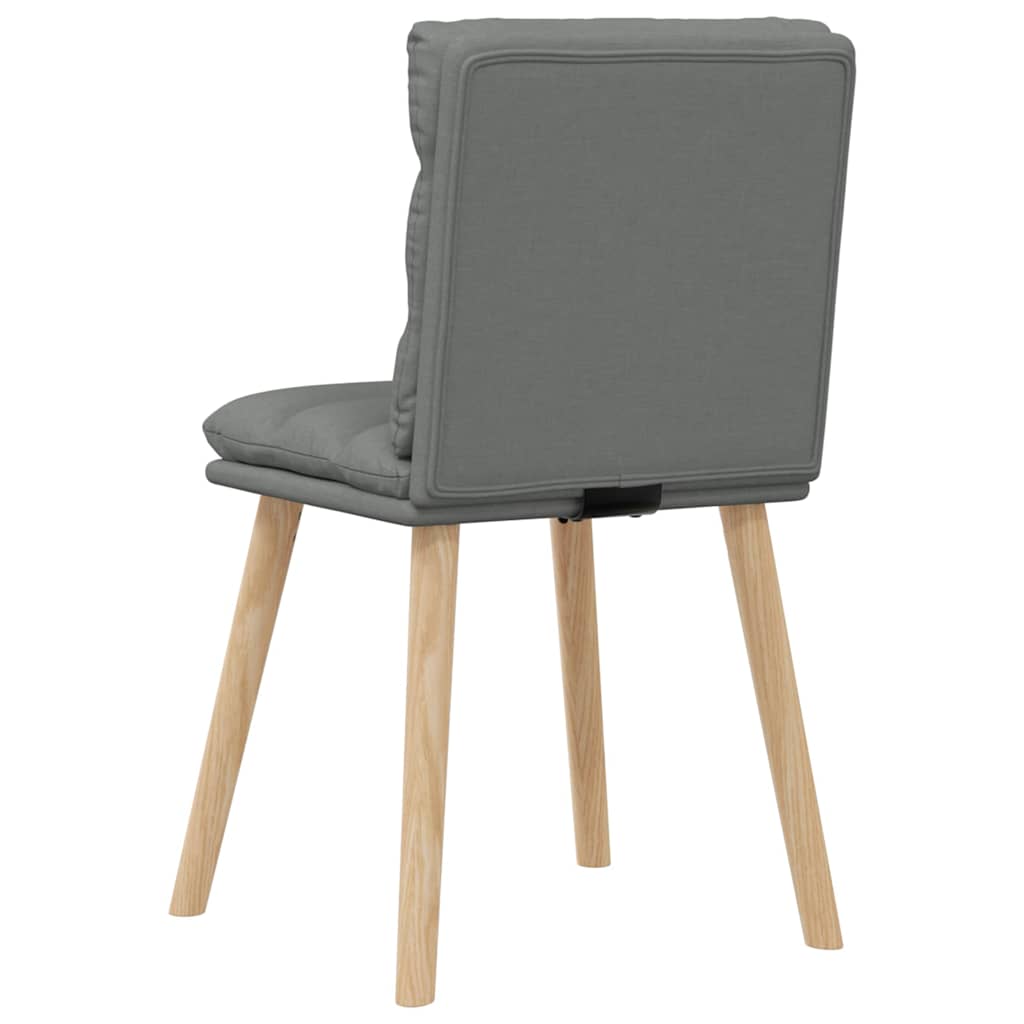 Cadeiras de jantar 6 pcs tecido cinzento-escuro
