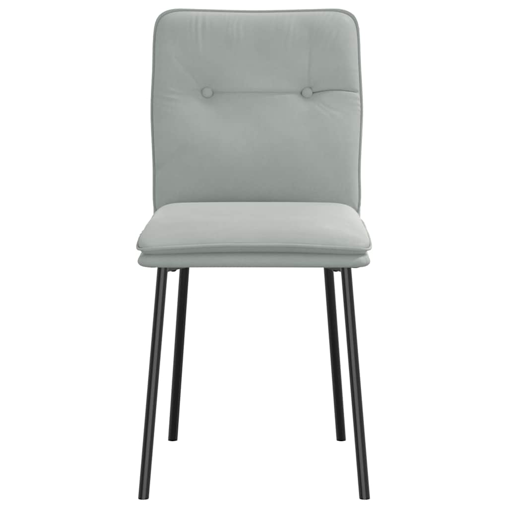 Cadeiras de jantar 6 pcs veludo cinzento-claro