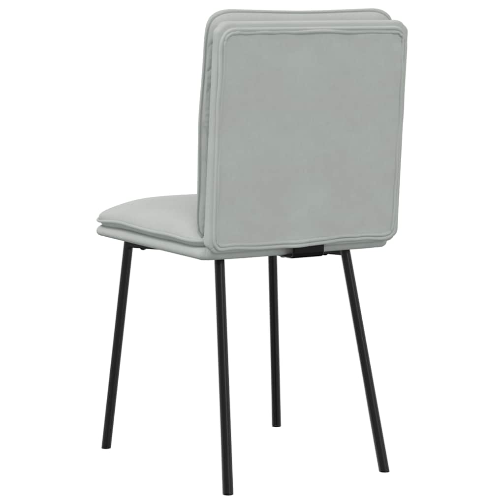 Cadeiras de jantar 6 pcs veludo cinzento-claro