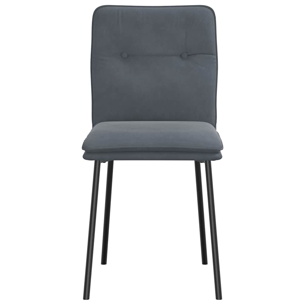 Cadeiras de jantar 6 pcs veludo cinzento-escuro