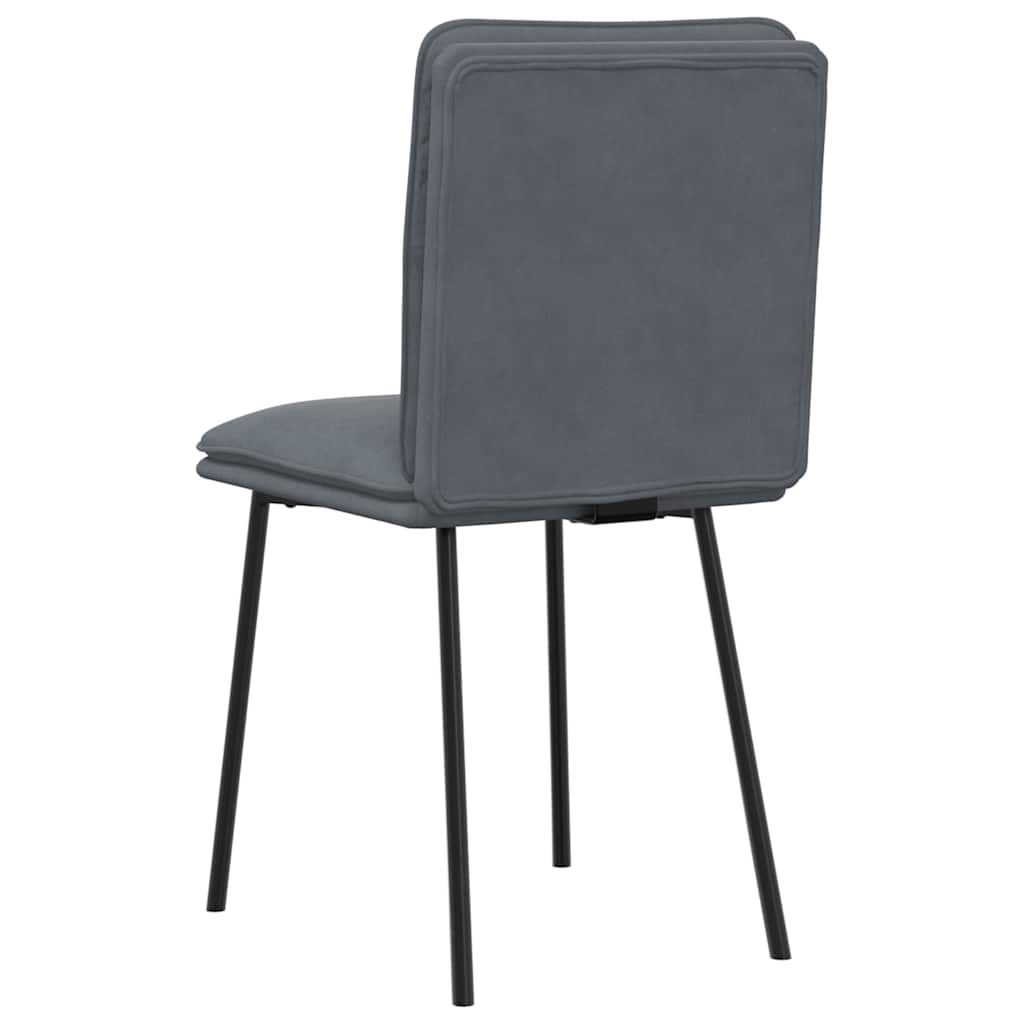 Cadeiras de jantar 6 pcs veludo cinzento-escuro