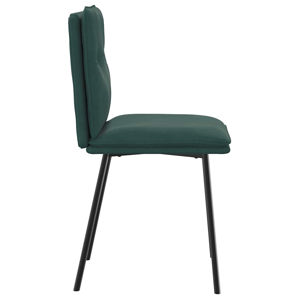 Cadeiras de jantar 6 pcs veludo verde-escuro