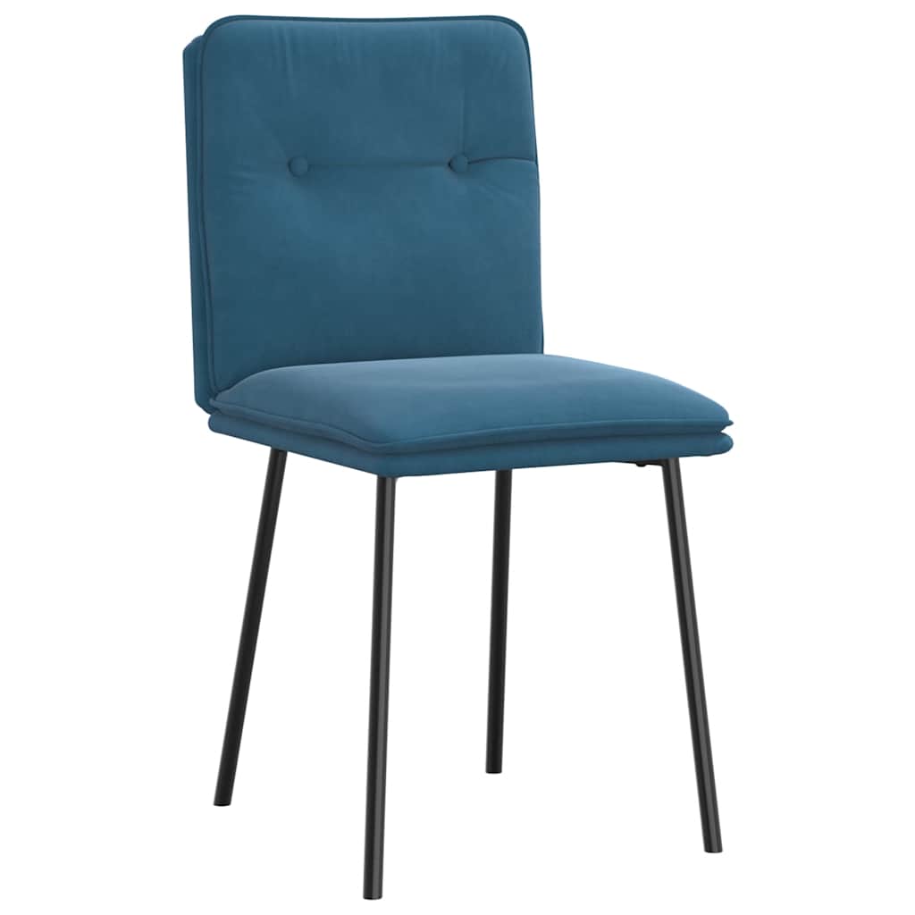 Cadeiras de jantar 6 pcs veludo azul