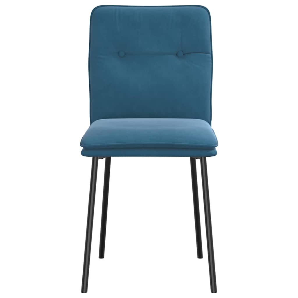 Cadeiras de jantar 6 pcs veludo azul