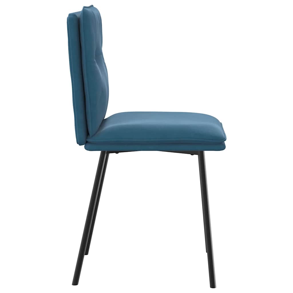 Cadeiras de jantar 6 pcs veludo azul