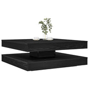 Mesa de centro giratória 360 graus carvalho preto 90x90x34,5 cm