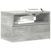 Mesa de cabeceira de parede 45x26x28,5 cm cinzento cimento