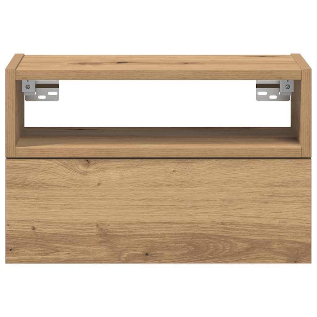 Mesa de cabeceira de parede 45x26x28,5cm cor carvalho artisiano