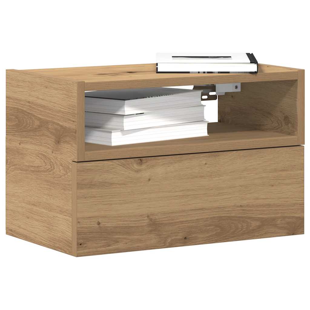Mesa de cabeceira de parede 45x26x28,5cm cor carvalho artisiano