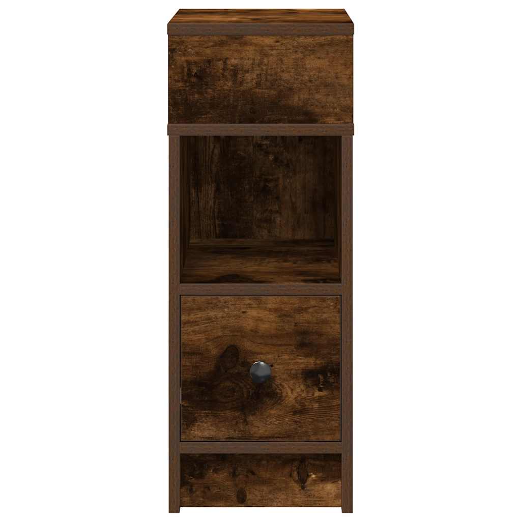Mesa de cabeceira com gaveta 25x31x66 cm carvalho fumado
