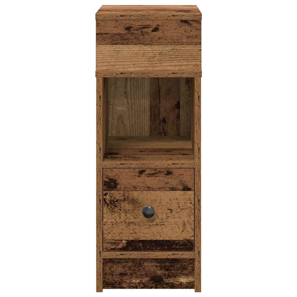 Mesas de cabeceira 2 pcs com gaveta 25x31x66 cm madeira velha