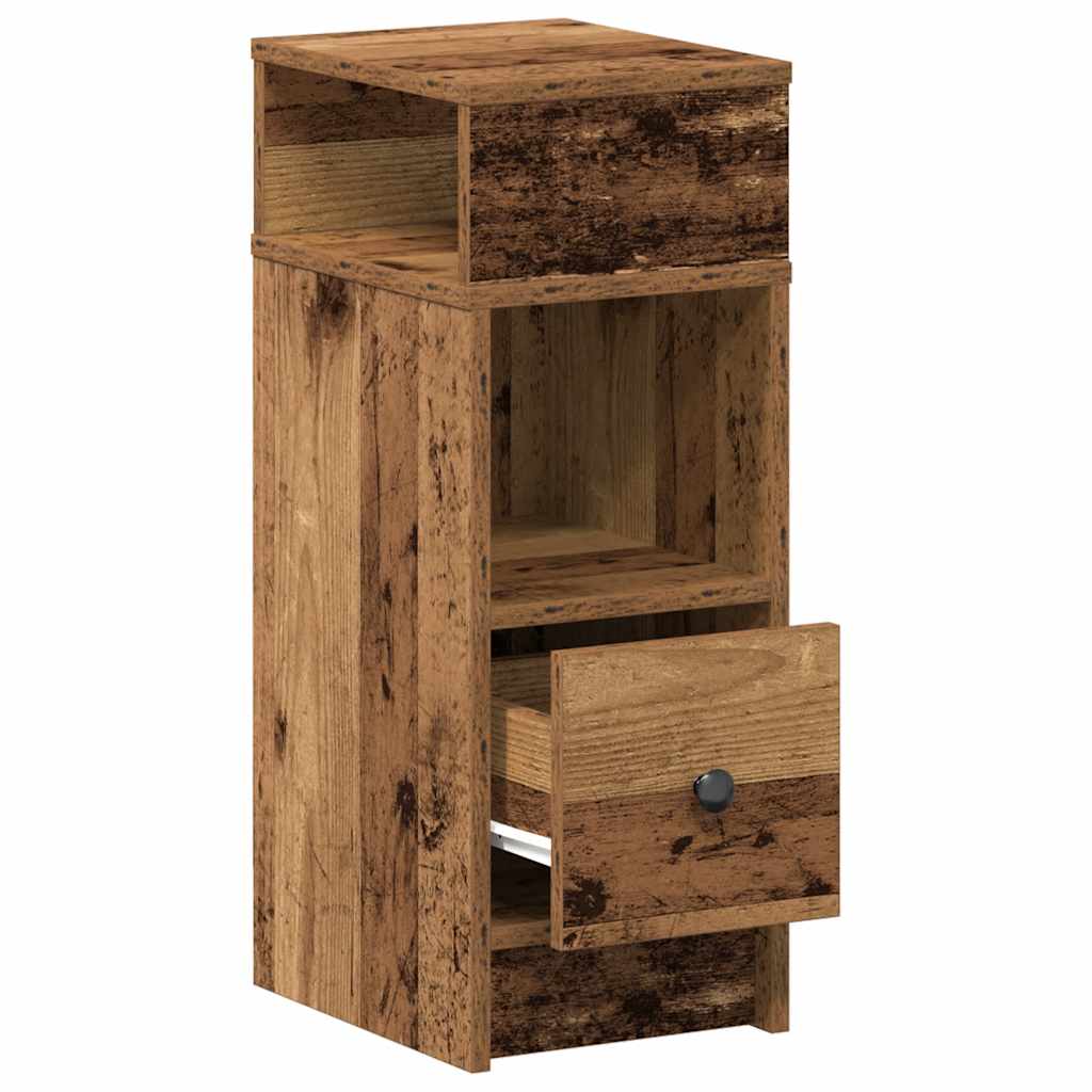Mesas de cabeceira 2 pcs com gaveta 25x31x66 cm madeira velha