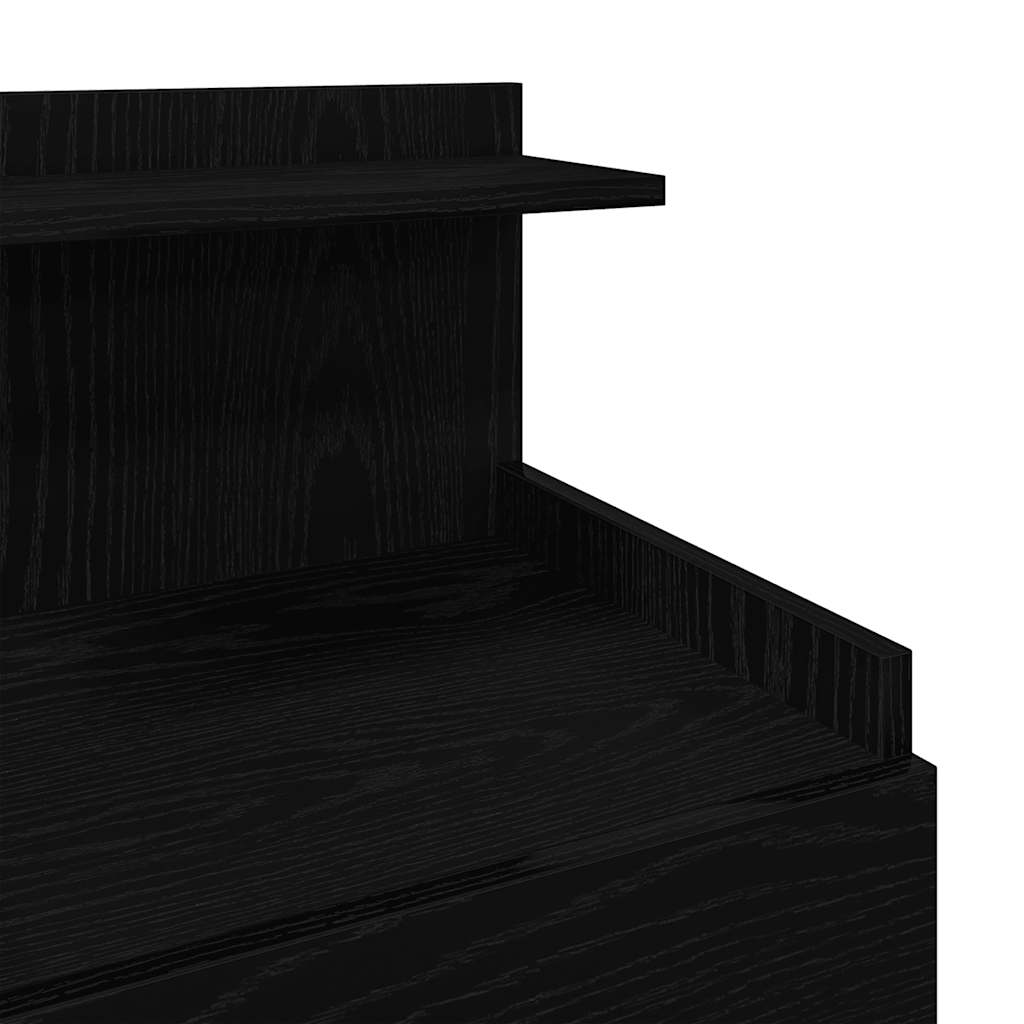 Mesa de cabeceira com 2 gavetas preta 40x36,5x62 cm