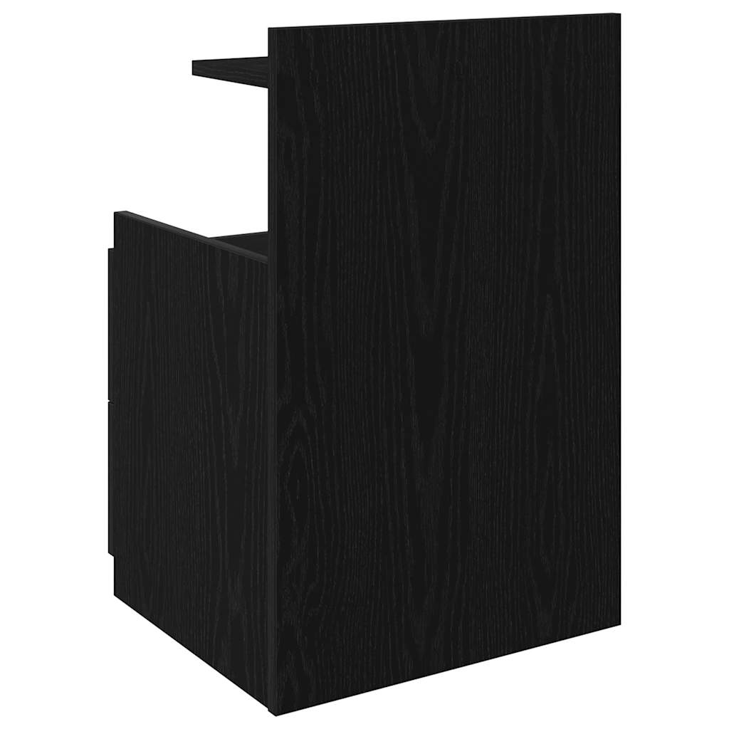 Mesas de cabeceira 2 peças com 2 gavetas pretas 40x36,5x62 cm
