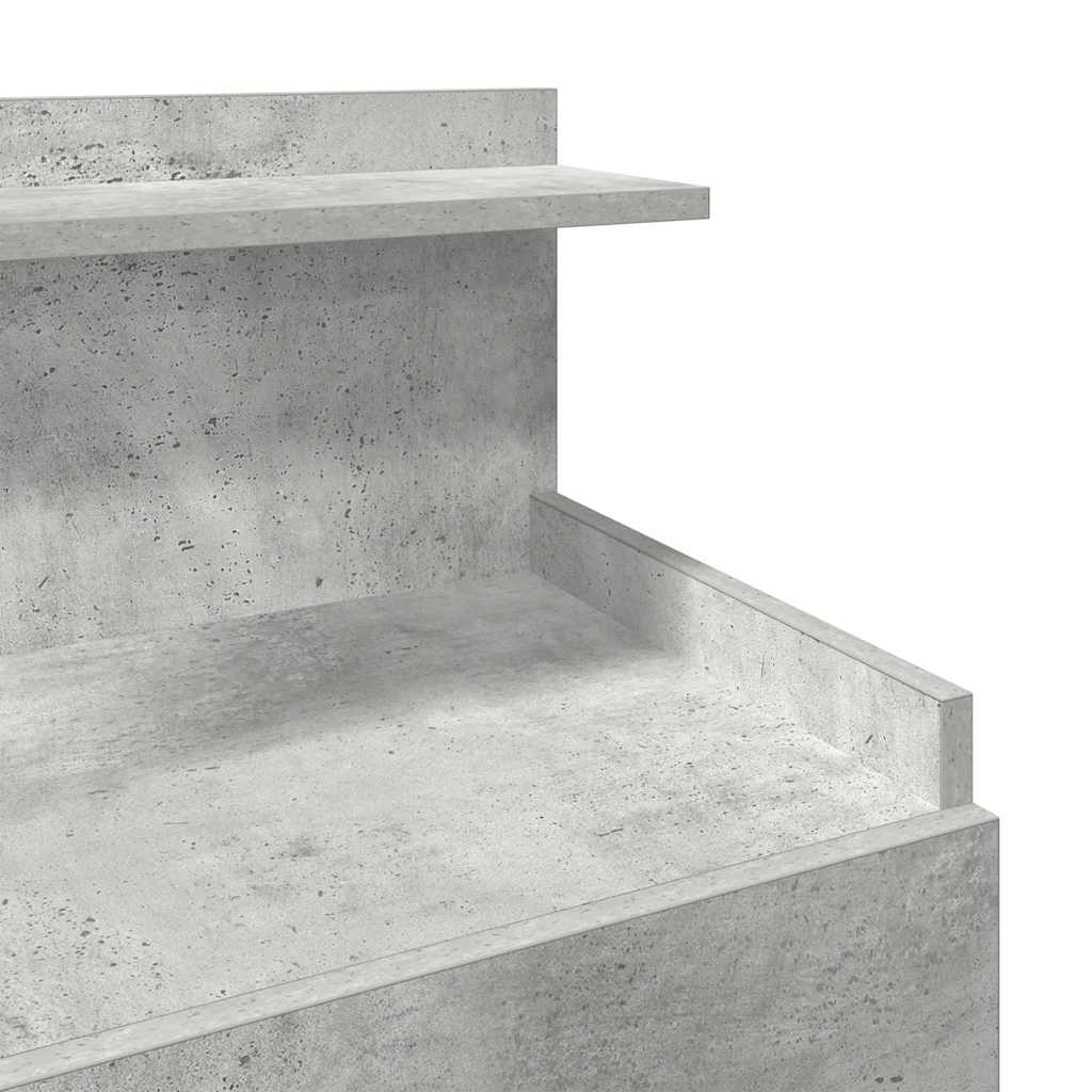 Mesas de cabeceira 2 peças com 2 gavetas cinza concreto 40x36,5x62 cm